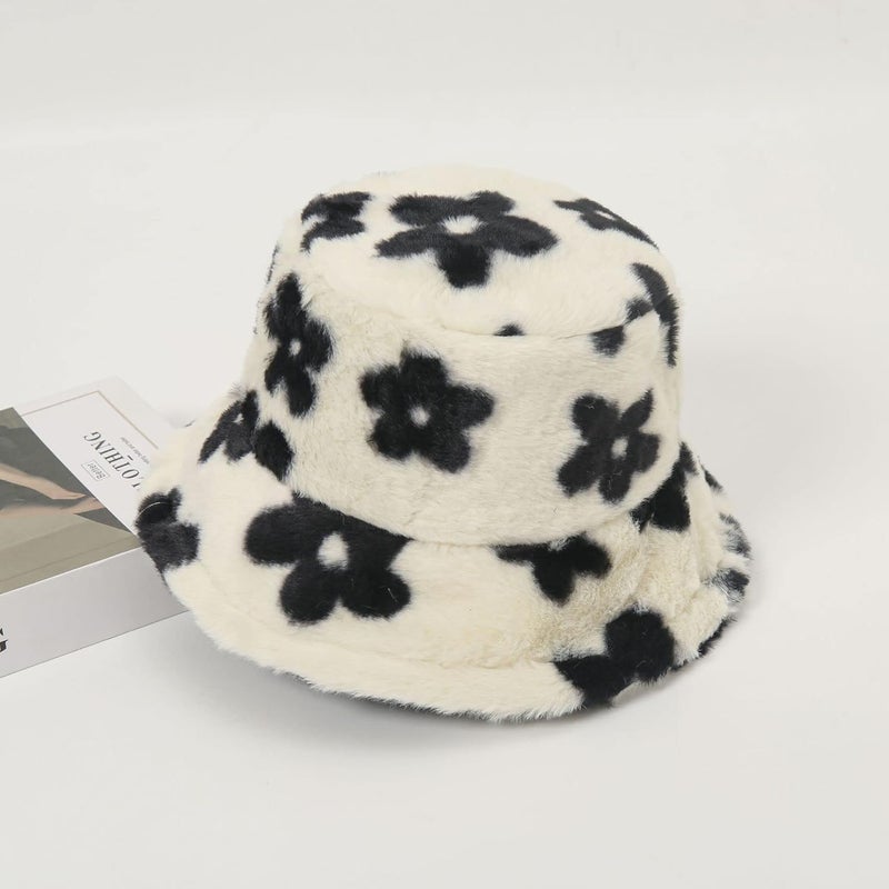 Yonchic Store Winter Soft Faux Fur Plush Bucket Hat, Lovely Fisherman Cap, Fashion Outdoor Thick Warm Sun Cap for Women - Image 5